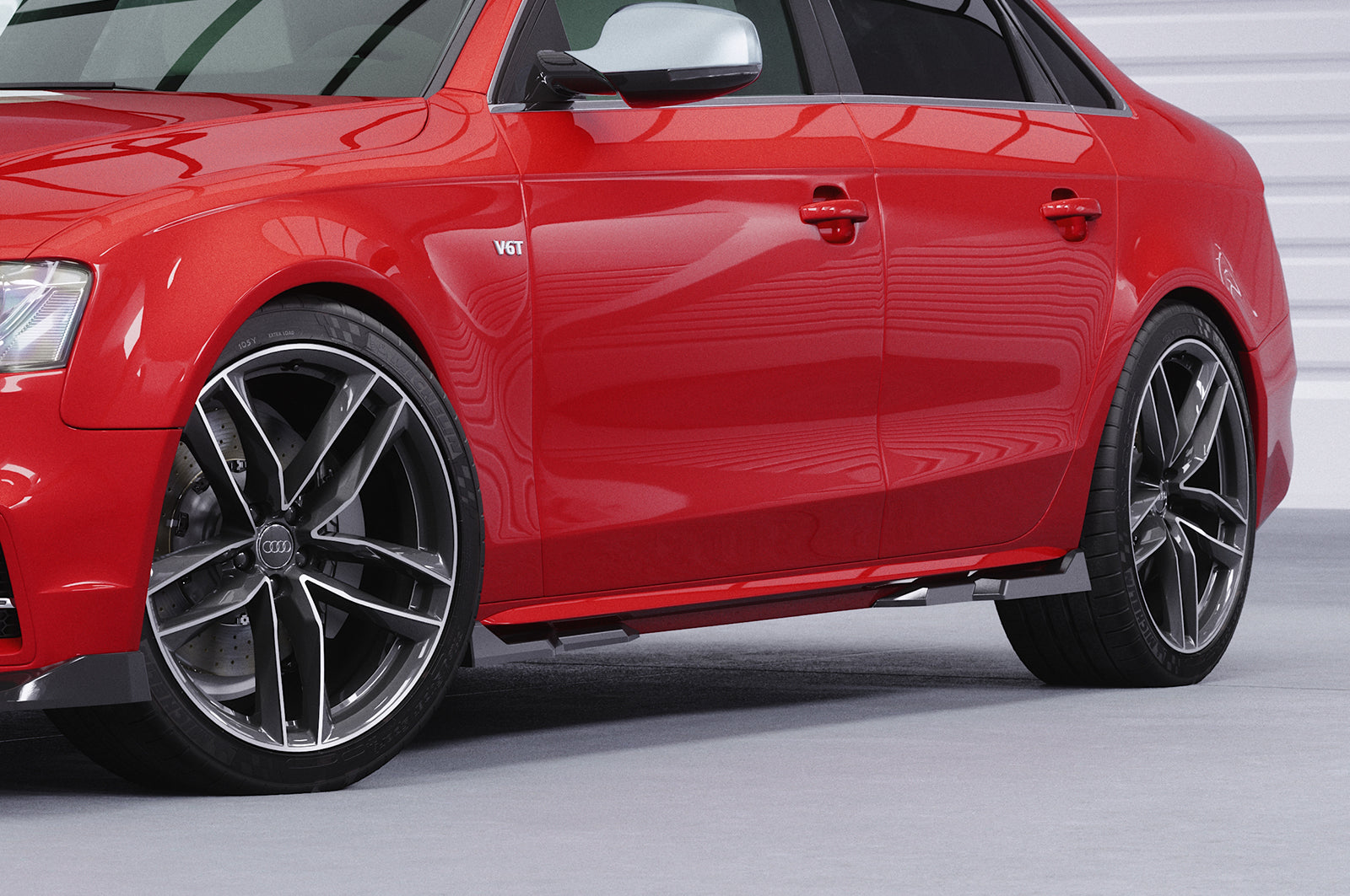 CSR Seitenschweller mit ABE für Audi A4 / S4 B8 (Typ 8K) SS571-C Carbon Look Hochglanz (keine Lackierung erforderlich)
