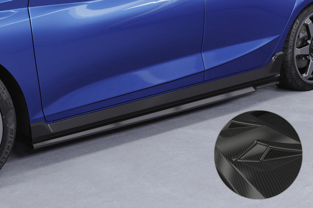 CSR Seitenschweller mit ABE für Hyundai I20 (BC3) N-Line SS574-C Carbon Look Hochglanz (keine Lackierung erforderlich)