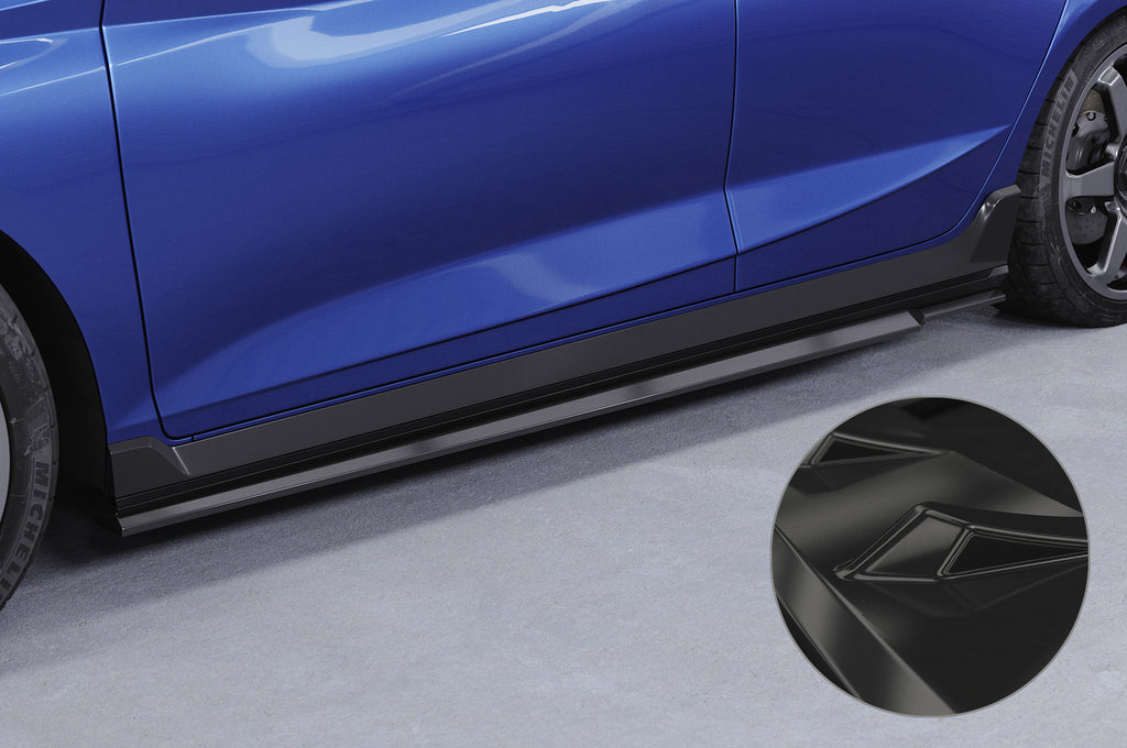 CSR Seitenschweller mit ABE für Hyundai I20 (BC3) N-Line SS574-G Glossy schwarz Hochglanz (keine Lackierung erforderlich)