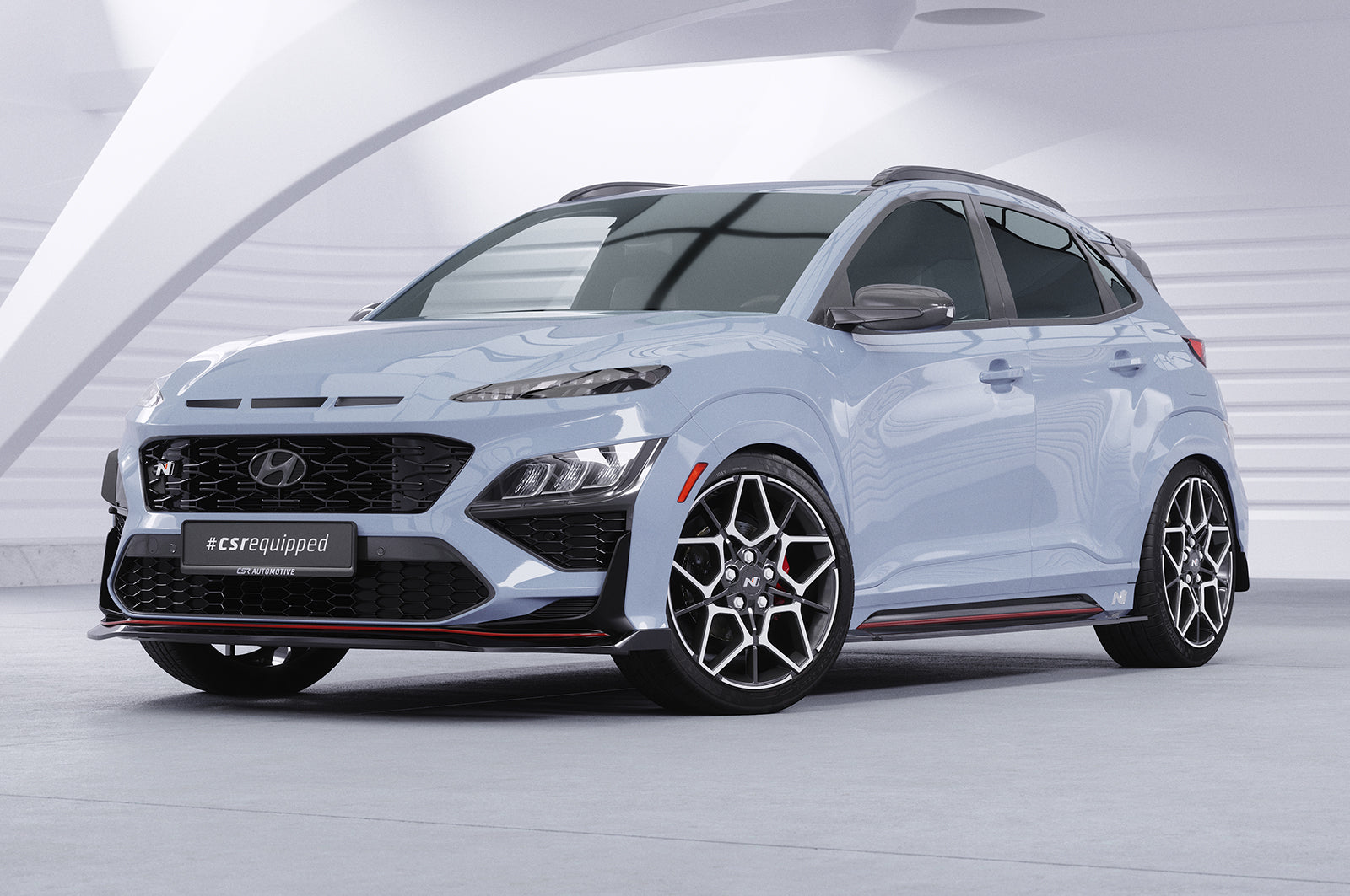 CSR Seitenschweller mit ABE für Hyundai Kona (1.Gen) N/N-Line SS577-G Glossy schwarz Hochglanz (keine Lackierung erforderlich)
