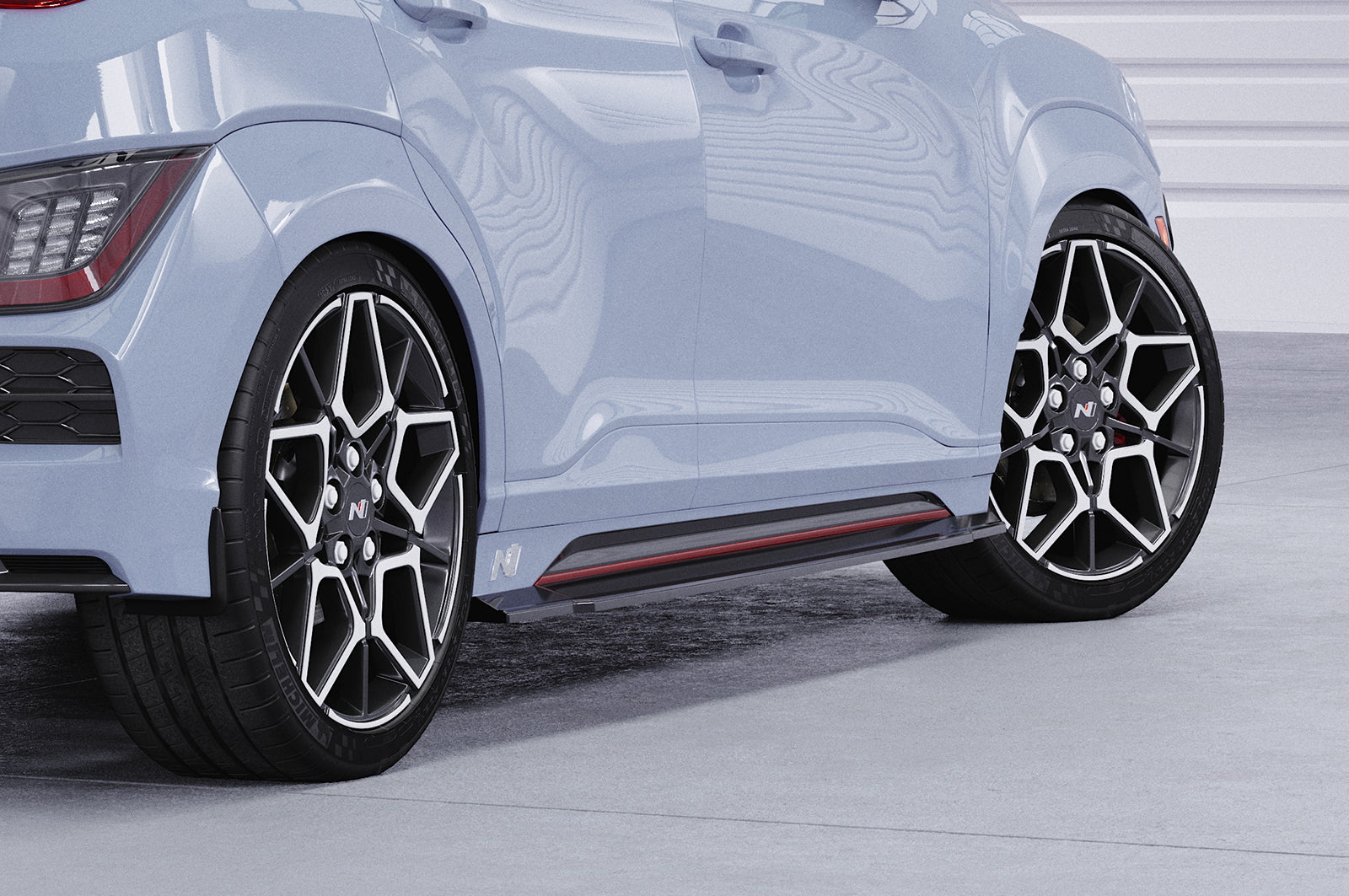 CSR Seitenschweller mit ABE für Hyundai Kona (1.Gen) N/N-Line SS577-G Glossy schwarz Hochglanz (keine Lackierung erforderlich)