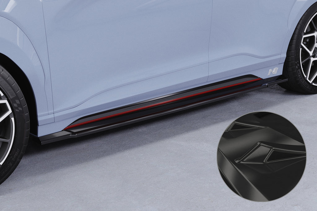 CSR Seitenschweller mit ABE für Hyundai Kona (1.Gen) N/N-Line SS577-G Glossy schwarz Hochglanz (keine Lackierung erforderlich)