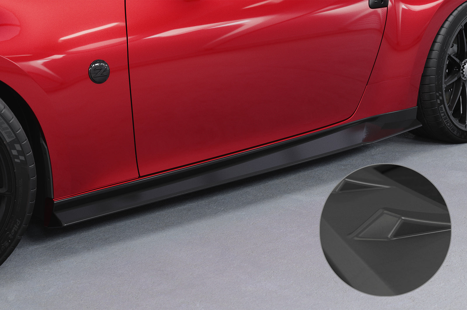 CSR Seitenschweller mit ABE für Nissan 370Z (Z34) SS579-L Unlackiert roh (Lackierung erforderlich)