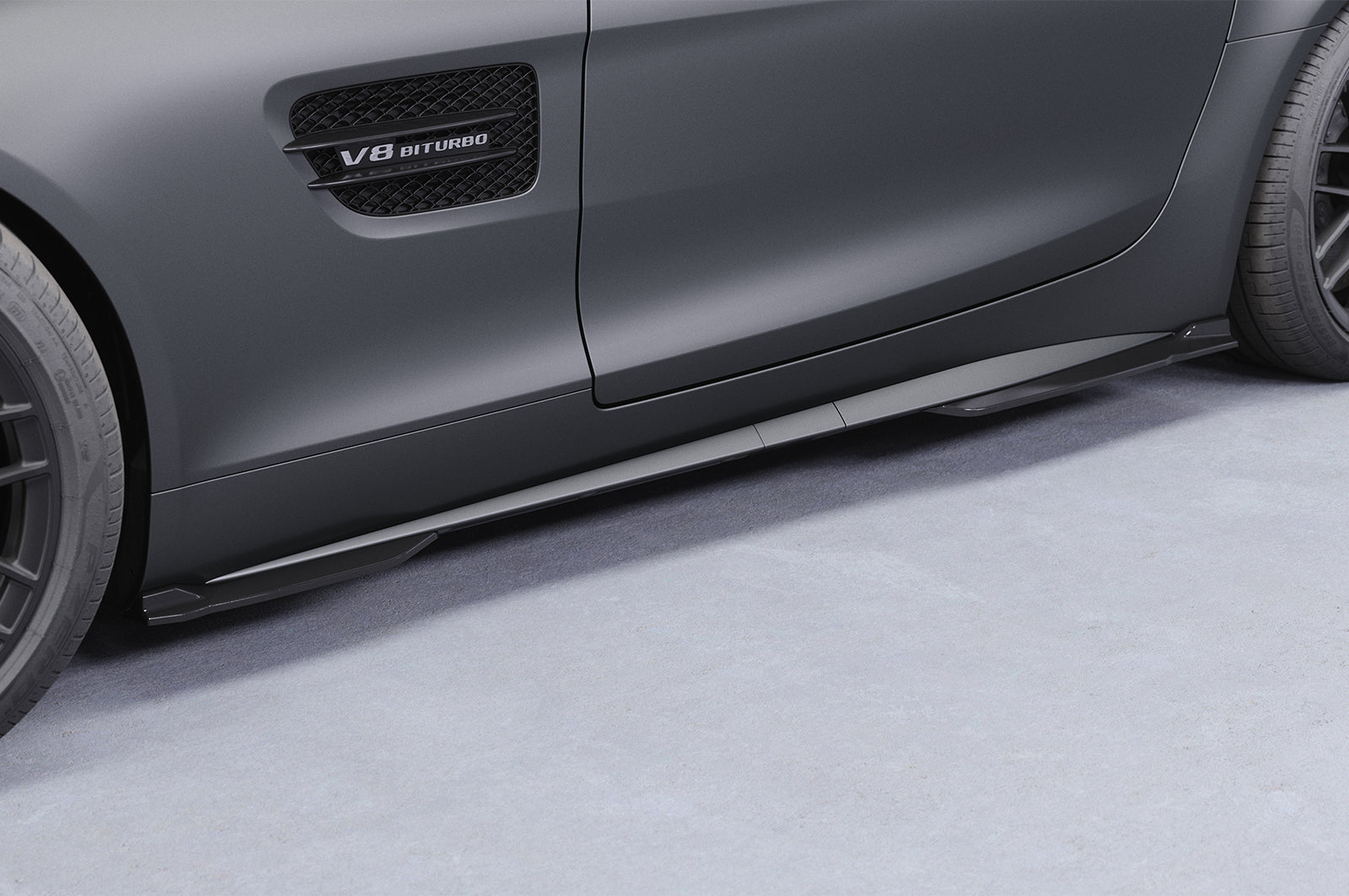 CSR Seitenschweller mit ABE für Mercedes Benz AMG GT (190) SS598-G Glossy schwarz Hochglanz (keine Lackierung erforderlich)