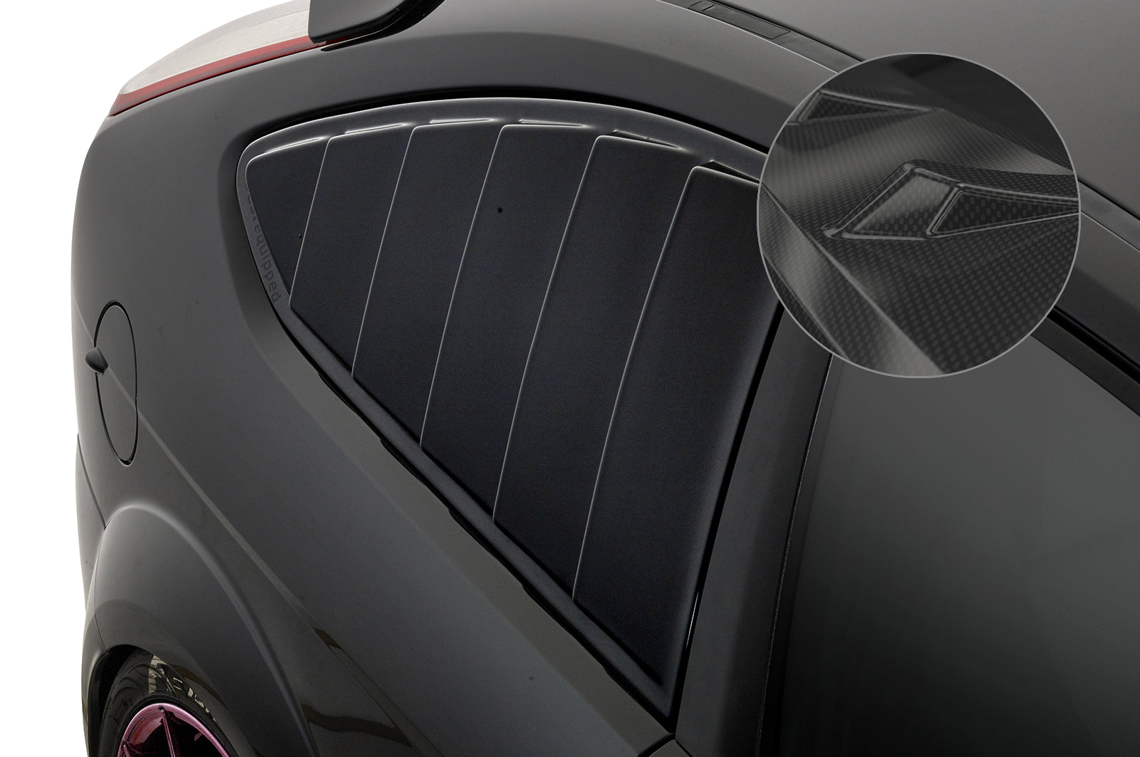 CSR Seitenscheibenblenden mit ABE für Ford Focus MK2 3-Türer SSB002-C Carbon Look Hochglanz (keine Lackierung erforderlich)