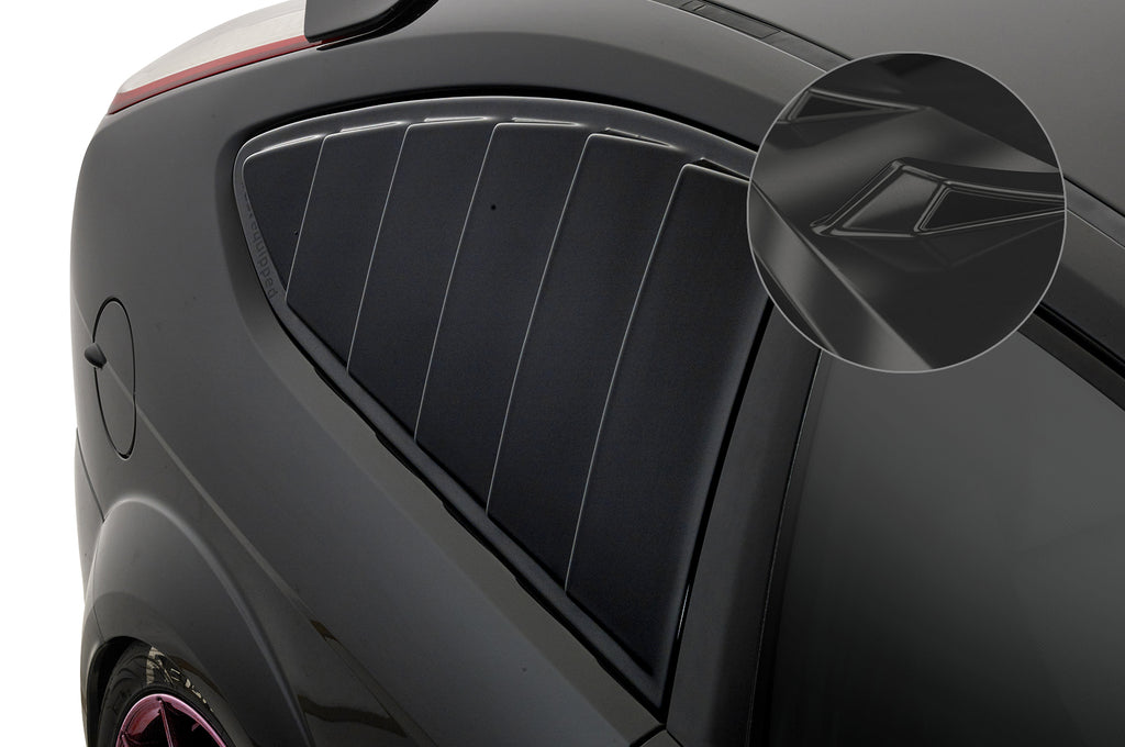 CSR Seitenscheibenblenden mit ABE für Ford Focus MK2 3-Türer SSB002-G Glossy schwarz Hochglanz (keine Lackierung erforderlich)