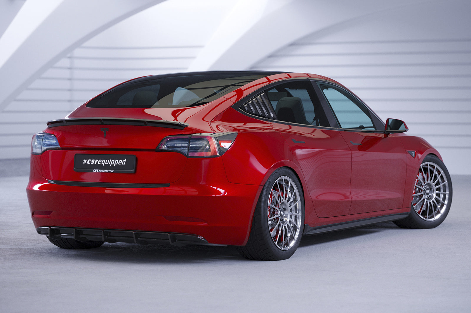 CSR Seitenscheibenblenden mit ABE für Tesla Model 3 SSB005-L Unlackiert roh (Lackierung erforderlich)