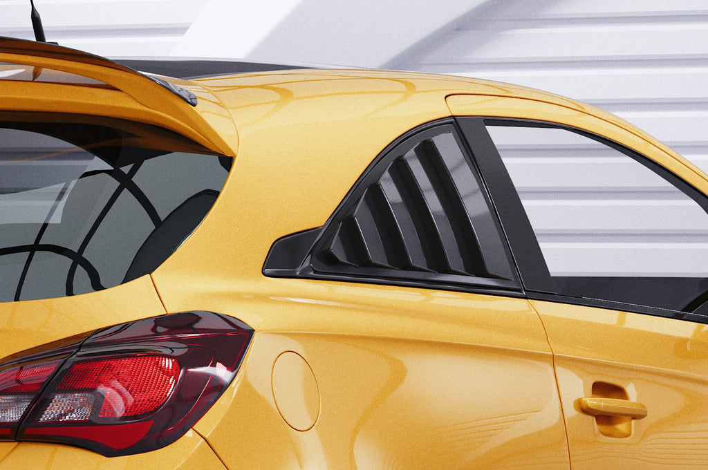 CSR Seitenscheibenblenden mit ABE für Opel Corsa E 3-Türer SSB007-L Unlackiert roh (Lackierung erforderlich)