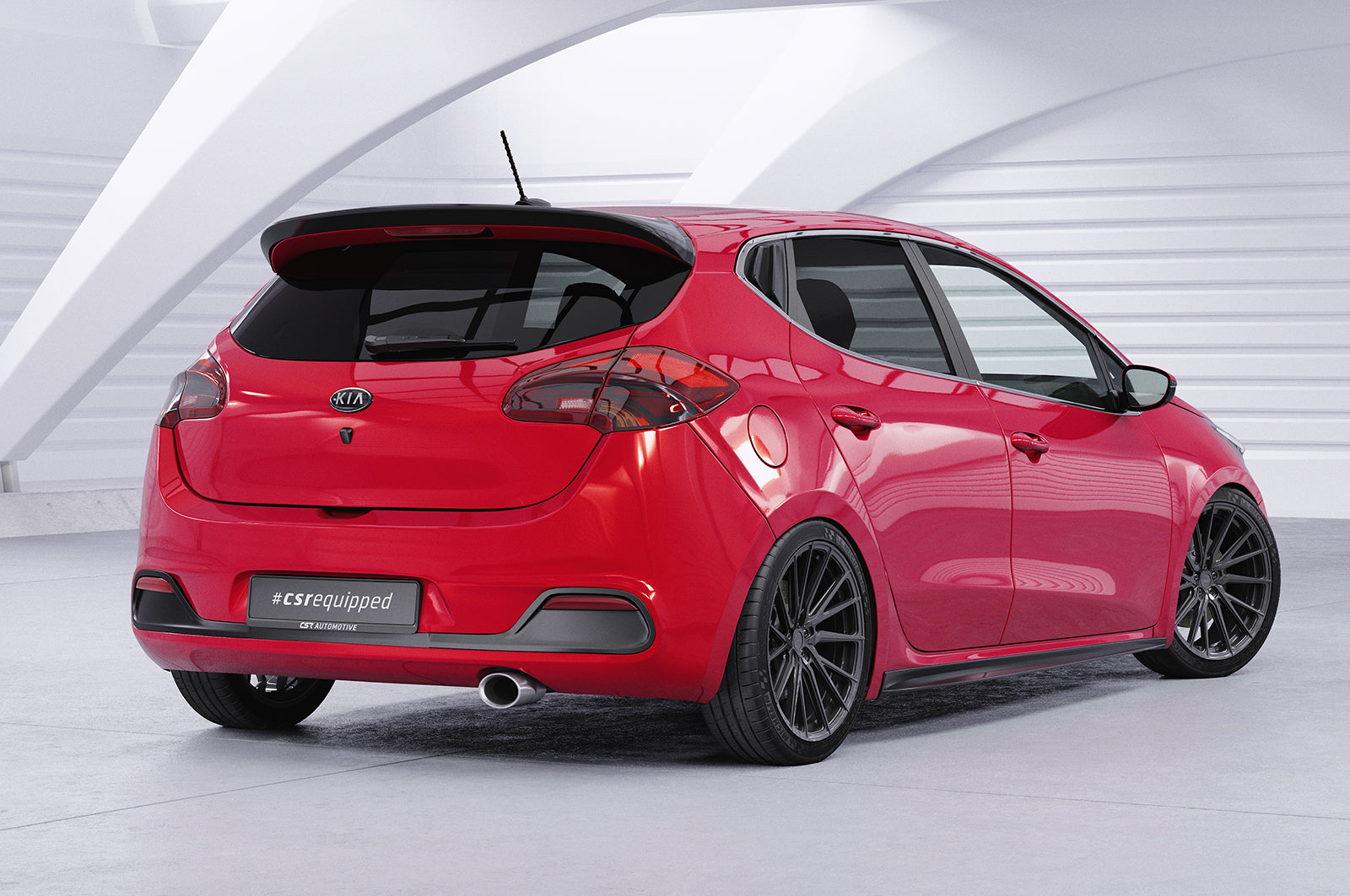 CSR Seitenscheibenblenden mit ABE für Kia Ceed (JD) SSB012-G Glossy schwarz Hochglanz (keine Lackierung erforderlich)
