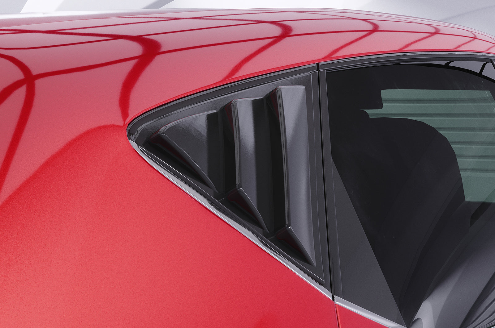 CSR Seitenscheibenblenden mit ABE für Seat Leon 3 (Typ 5F) 5-Türer SSB015-G Glossy schwarz Hochglanz (keine Lackierung erforderlich)