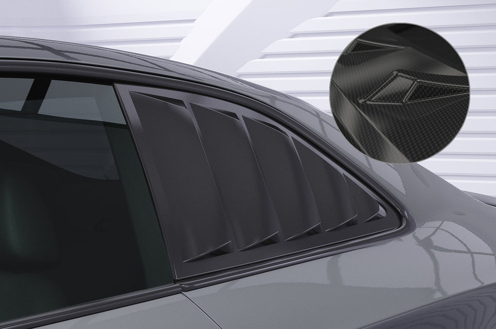 CSR Seitenscheibenblenden mit ABE für Audi A5 / S5 / RS5 (8T) Coupe SSB019-C Carbon Look Hochglanz (keine Lackierung erforderlich)