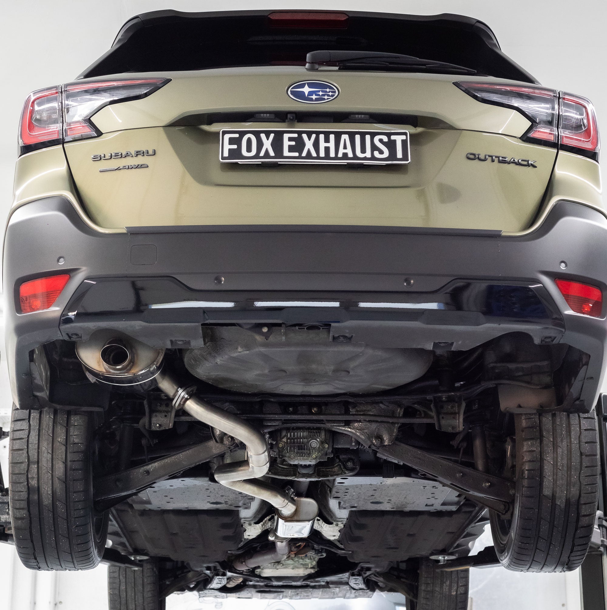 Fox passend fürSubaru Outback BT Auspuffanlage bestehend aus End- und Vorschalldämpfer - Endrohr 1x76 Typ 28 (Dieseloptik)