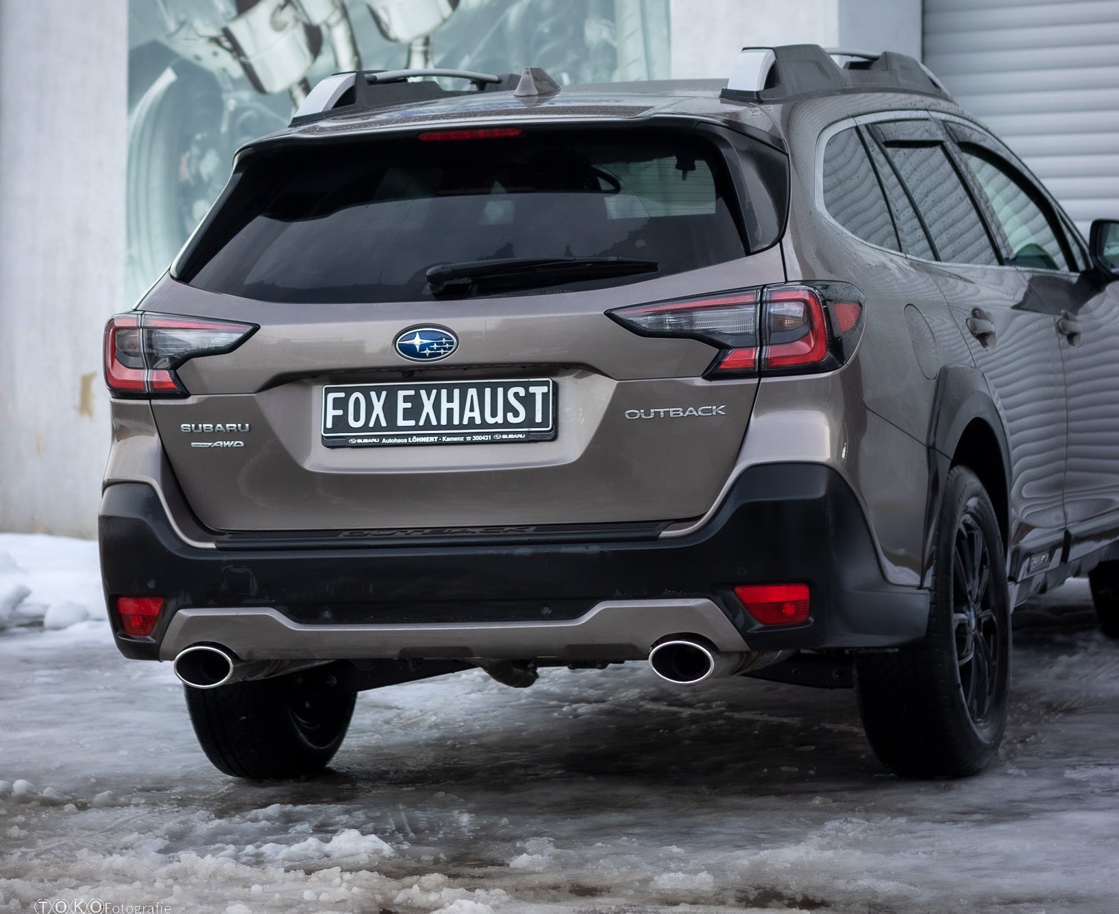 Fox passend fürSubaru Outback BT Endschalldämpfer rechts/links und Vorschalldämpfer - Endrohre 140x90 Typ 44 rechts/links
