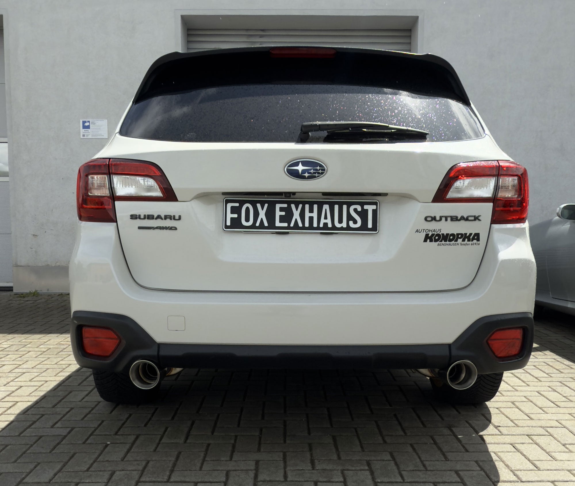 Fox passend für Subaru Outback BS Endschalldämpfer rechts/links und Vorschalldämpfer - Endrohre 1x90 Typ 25 rechts/links