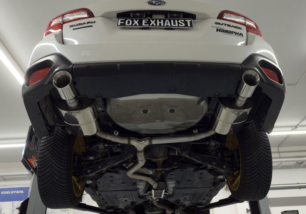 Fox passend fürSubaru Outback BS Endschalldämpfer rechts/links und Vorschalldämpfer - Endrohre 1x100 Typ 25 rechts/links