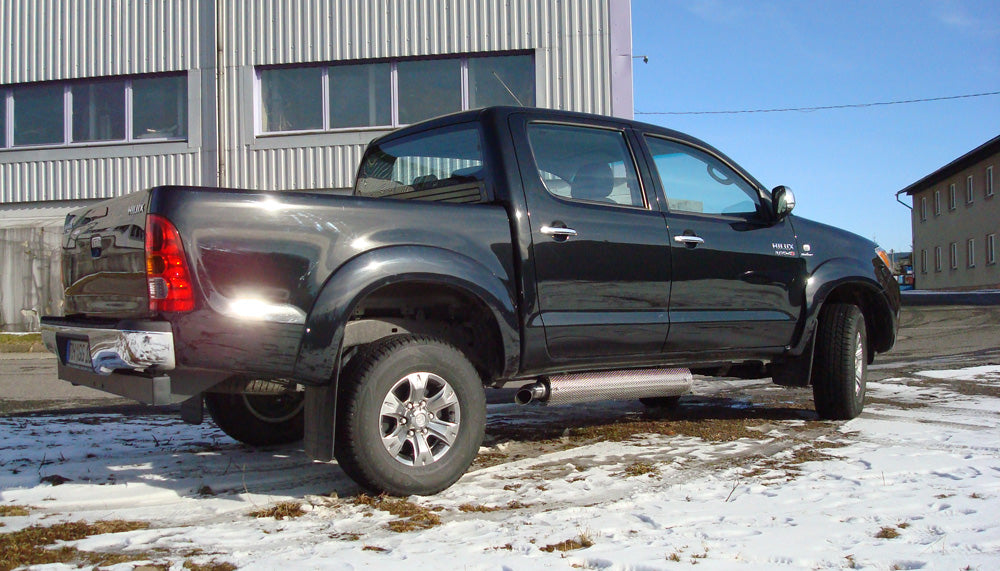Fox passend fürToyota Hilux III KUN25 - Double Cap - Double Cap Halbanlage Sidepipe, bestehend aus 2 Endschalldämpfern - 1x76 Typ 26 rechts/links