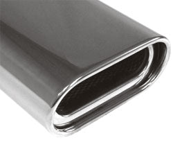 Fox Anschweißendrohr Typ 53 135x80 mm / Länge: 300 mm  - flachoval / eingerollt / 16,5° abgeschrägt / mit Absorber