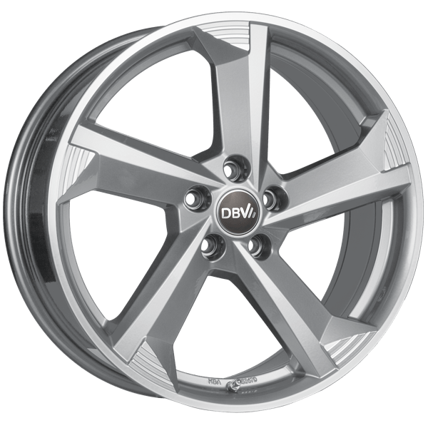 DBV Alufelge Torino III hyper silber, front poliert 8x19 ET35 5x112 Nabe 70.1 KBA 53670