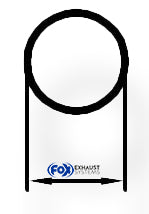 FoxUni-Schalldämpfer rund ohne Stutzen - Abwicklung 314 Ø 100mm, d1Ø 63,5mm, Länge: 250mm