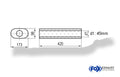 Fox Uni-Schalldämpfer oval ohne Stutzen - Abwicklung 450 173x98mm, d1Ø 45mm, Länge: 420mm
