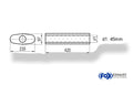 Fox Uni-Schalldämpfer oval ohne Stutzen - Abwicklung 558 235x97mm, d1Ø 45mm, Länge: 420mm