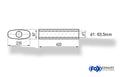 Fox Uni-Schalldämpfer oval ohne Stutzen - Abwicklung 558 235x97mm, d1Ø 63,5mm, Länge: 420mm