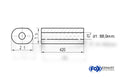 Fox Uni-Schalldämpfer oval ohne Stutzen - Abwicklung 585 211x145mm, d1Ø 88,9mm außen Länge: 420mm