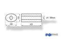 Fox Uni-Schalldämpfer oval ohne Stutzen - Abwicklung 618 236x150mm, d1Ø 55mm, Länge: 420mm