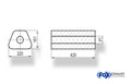 Fox Uni-Schalldämpfer Trapezoid ohne Stutzen - Abwicklung 644 220x161mm, d1Ø 101,6mm, Länge: 420mm