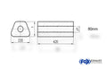 Fox Uni-Schalldämpfer Trapezoid ohne Stutzen - Abwicklung 644 220x161mm, d1Ø 80mm, Länge: 420mm