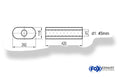 Fox Uni-Schalldämpfer oval ohne Stutzen - Abwicklung 650 262x116mm, d1Ø 45mm, Länge: 420mm