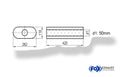 Fox Uni-Schalldämpfer oval ohne Stutzen - Abwicklung 650 262x116mm, d1Ø 50mm, Länge: 420mm