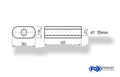 Fox Uni-Schalldämpfer oval ohne Stutzen - Abwicklung 650 262x116mm, d1Ø 55mm, Länge: 420mm