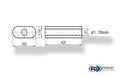 Fox Uni-Schalldämpfer oval ohne Stutzen - Abwicklung 650 262x116mm, d1Ø 70mm, Länge: 420mm