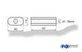 Fox Uni-Schalldämpfer oval ohne Stutzen - Abwicklung 650 262x116mm, d1Ø 76mm, Länge: 420mm