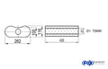 Fox Uni-Schalldämpfer oval ohne Stutzen - Abwicklung 655 262x116mm, d1Ø 70mm, Länge: 420mm