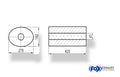 Fox Uni-Schalldämpfer oval ohne Stutzen - Abwicklung 754 278x192mm, d1Ø 88,9mm, Länge: 420mm