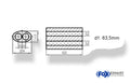 Fox Uni-Schalldämpfer oval zweiflutig - Abwicklung 525 204x117mm, d1Ø 63,5mm, Länge: 420mm