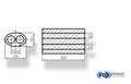 Fox Uni-Schalldämpfer oval zweiflutig - Abwicklung 618 236x150mm, d1Ø 50mm, Länge: 420mm