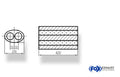Fox Uni-Schalldämpfer oval zweiflutig - Abwicklung 618 236x150mm, d1Ø 88,9mm, Länge: 420mm