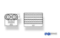 Fox Uni-Schalldämpfer oval zweiflutig - Abwicklung 650 262x116mm, d1Ø 55mm, Länge: 420mm