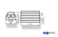 Fox Uni-Schalldämpfer Trapezoid zweiflutig - Abwicklung 711 245x175mm, d1Ø 55mm  außen -, Länge: 420mm