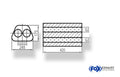 Fox Uni-Schalldämpfer Trapezoid zweiflutig - Abwicklung 711 245x175mm, d1Ø 70mm  außen -, Länge: 420mm