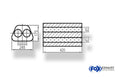Fox Uni-Schalldämpfer Trapezoid zweiflutig - Abwicklung 711 245x175mm, d1Ø 80mm  außen -, Länge: 420mm
