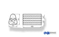 Fox Uni-Schalldämpfer Dreieckig zweiflutig - Abwicklung 725 191x252mm, d1Ø 2x45mm außen - Länge: 420mm