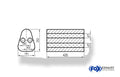 Fox Uni-Schalldämpfer Dreieckig zweiflutig - Abwicklung 725 191x252mm, d1Ø 2x55mm außen - Länge: 420mm