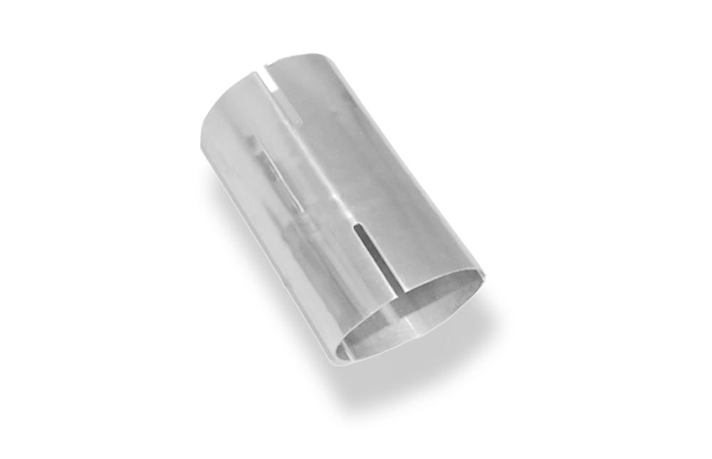 FoxDoppelmuffe - 60,3mm auf 58mm - Länge: 120mm rechts/ links geschlitzt - d1 = 60mm innen - d2 = 58mm innen