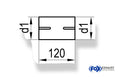 Fox Doppelmuffe - d1Ø 70mm - Länge: 120mm rechts/ links geschlitzt - d1 = 70mm rechts und links innen