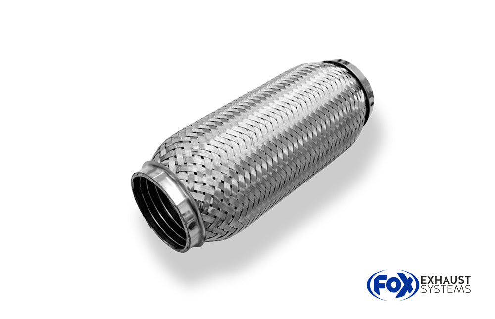 Fox Flexibles Rohr Interlock - Ø50mm innen - Länge: 200mm Innenleben besteht aus Edelstahlwellrohr - Außenhülle ist Edelstahlgeflecht