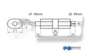 Fox Uni-Schalldämpfer Oval mit Kammer + Stutzen - Abw. 585 211x145, d1Ø 45mm (außen), d2Ø 45mm (innen), Länge: 420mm